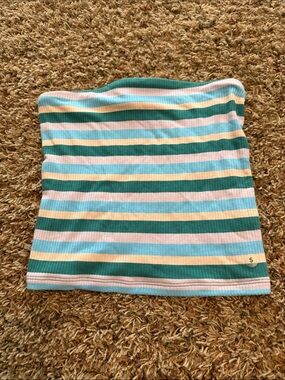 American Eagle Striped Tube top in Teal, Light Blue, Pink and Yellow
